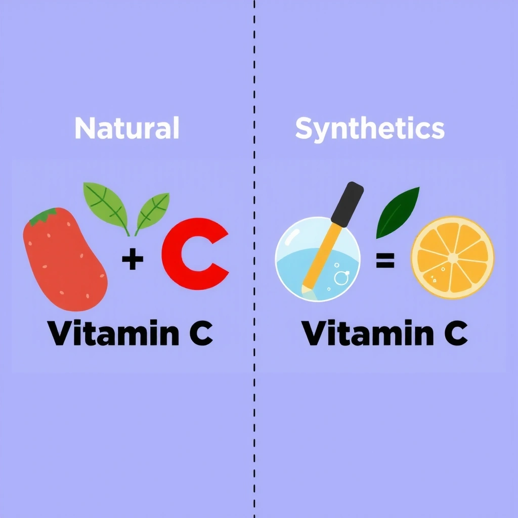 Natural vs synthetic vitamin C molecular comparison