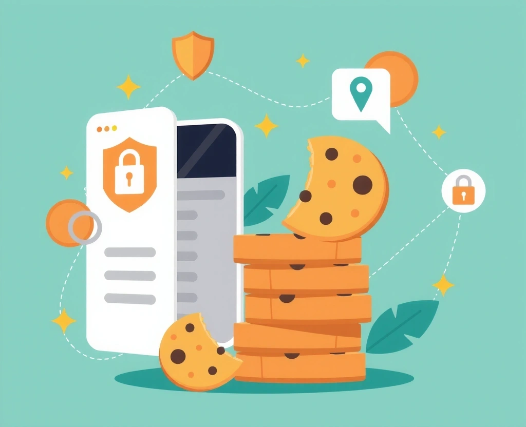 Digital cookie illustration showing data protection and privacy concepts